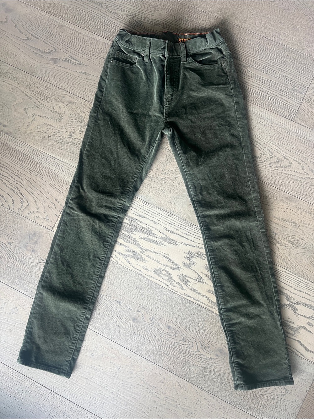 Olive green crewcuts cords. Size 14. Never worn or maybe once. Adjustable waist.